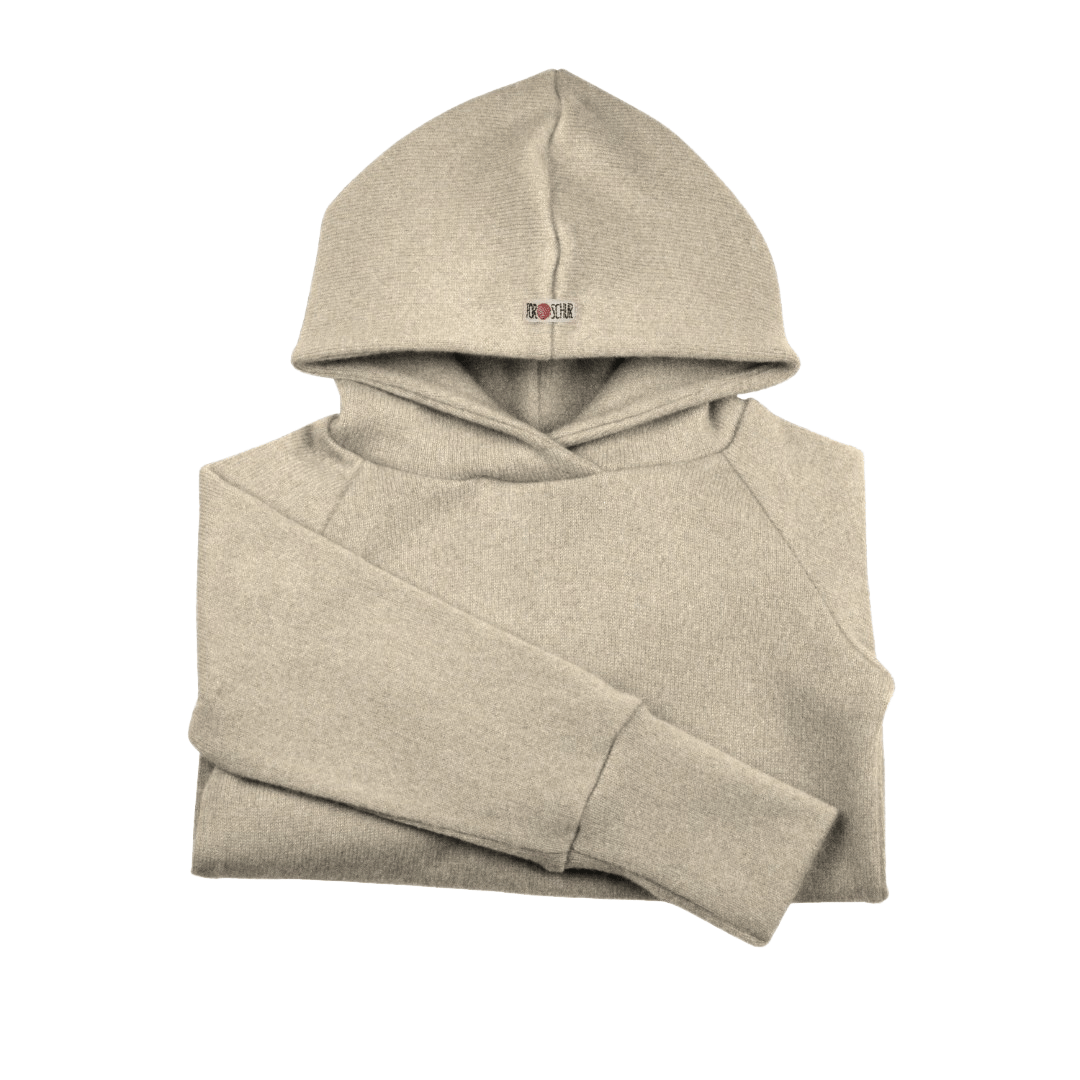 Upcycling Kaschmir Hoodie Braun meliert