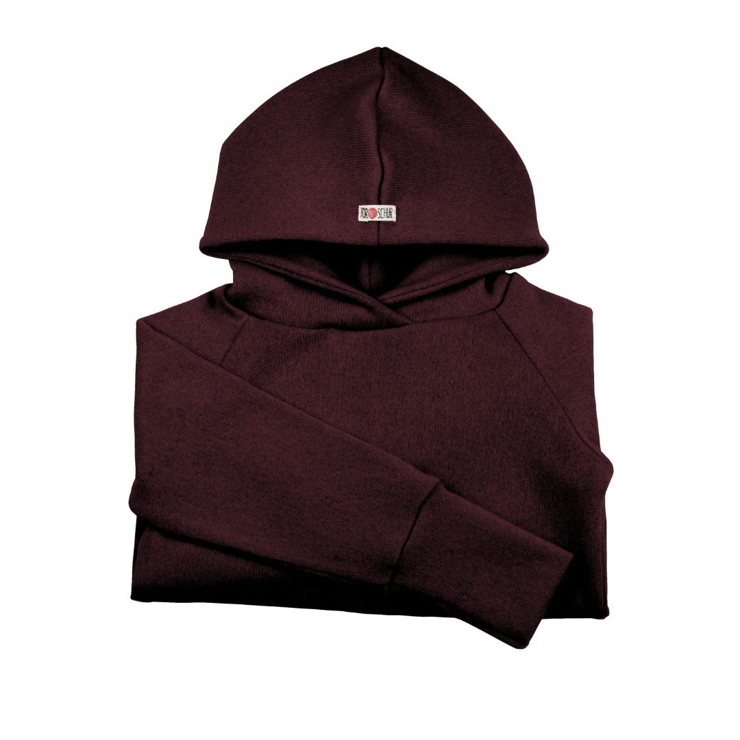 Upcycling Kaschmir Hoodie dunkle Aubergine - ForSchur