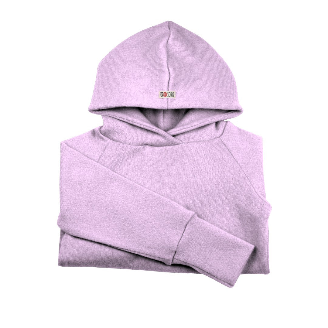 Kaschmir Kinder Hoodie helles Purpur meliert