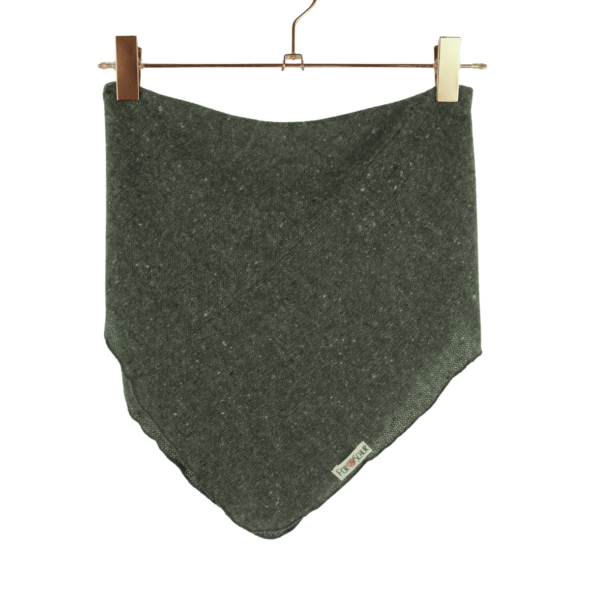Upcycling Kaschmir Halstuch Grau/Grün meliert - ForSchur