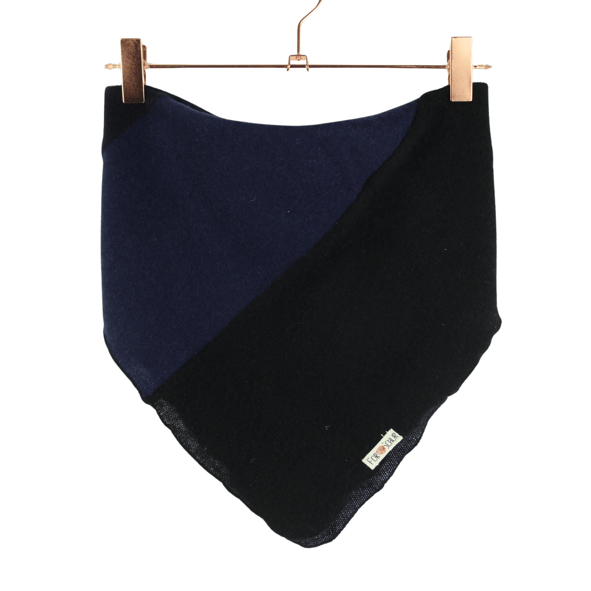 Upcycling Kaschmir Halstuch Schwarz Blau - ForSchur