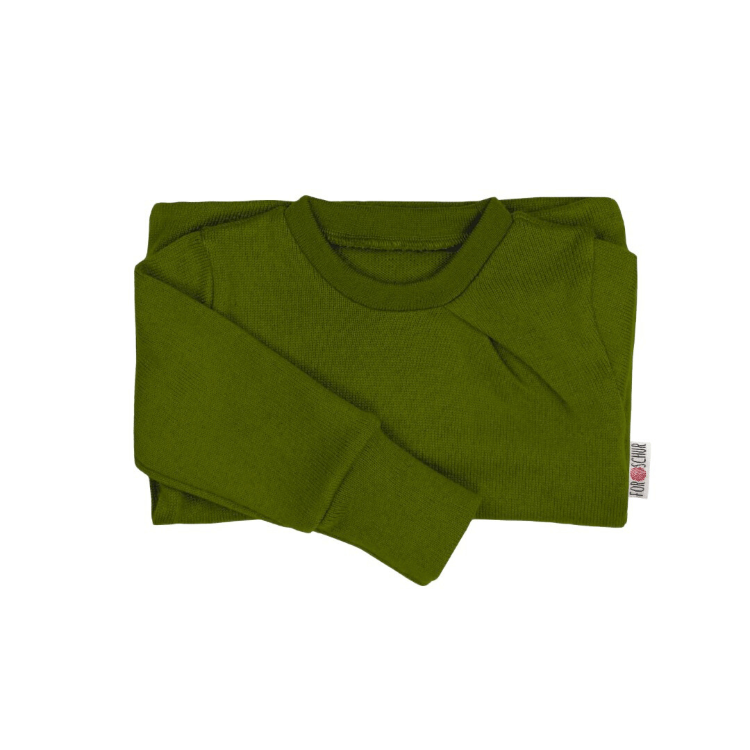 Upcycling Kaschmirpullover mit der Falte Grün