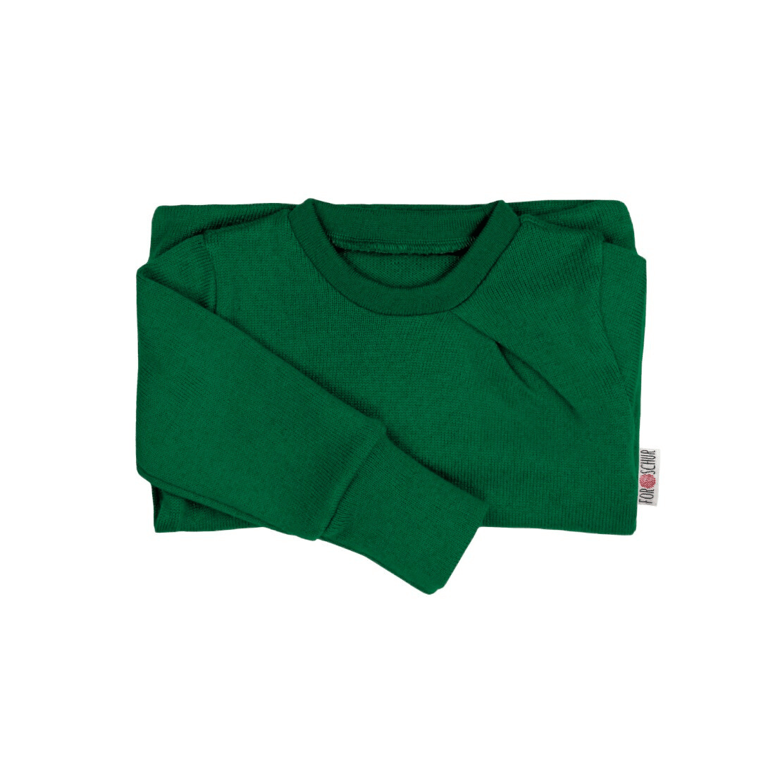 Upcycling Kaschmirpullover mit der Falte Grün