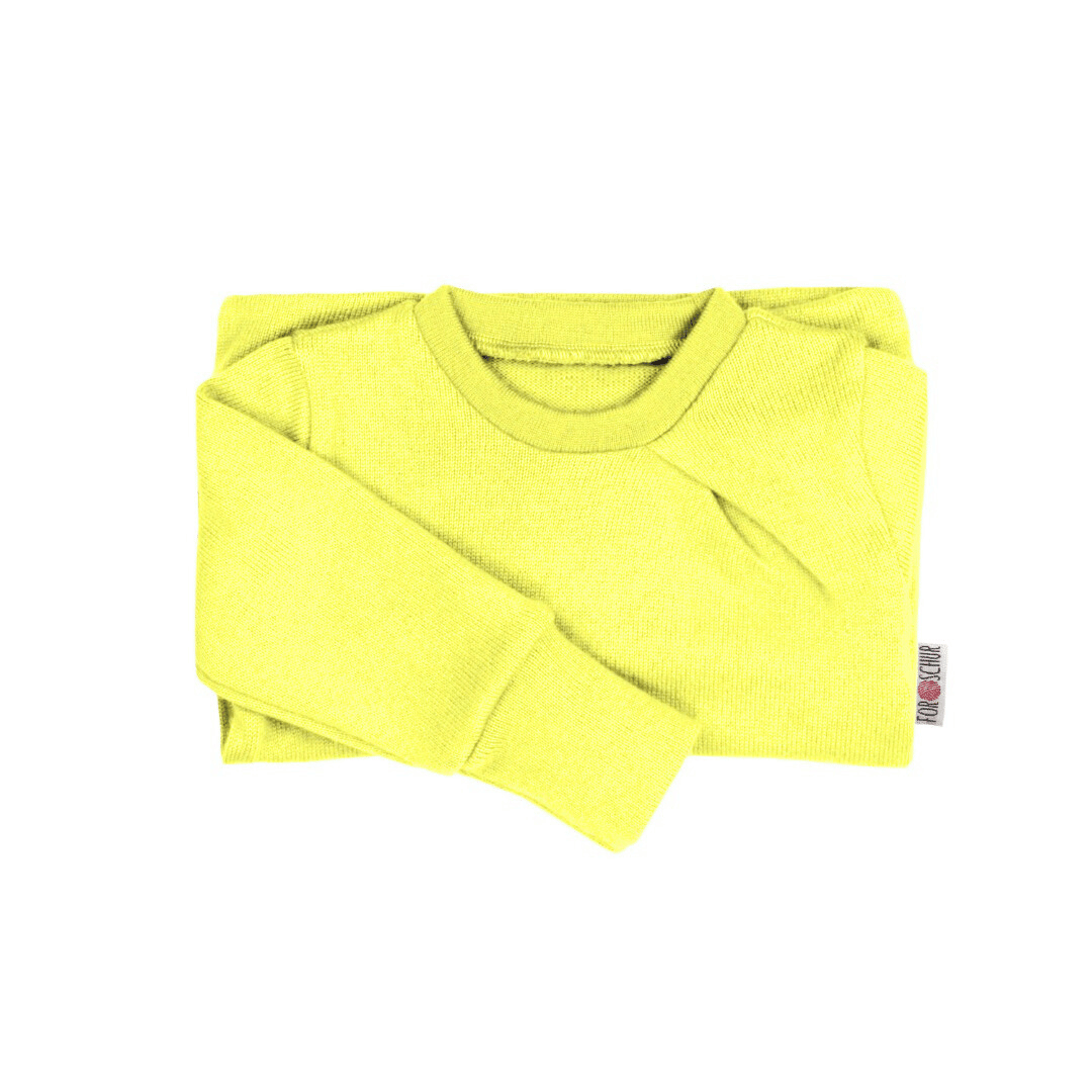 Upcycling Kaschmirpullover mit der Falte Gelb