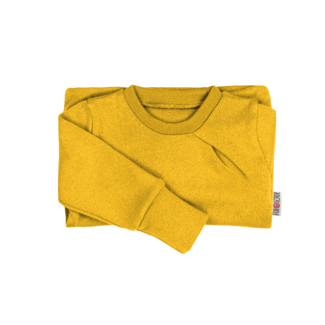 Kaschmir Kinder Pullover mit der Falte Gelb