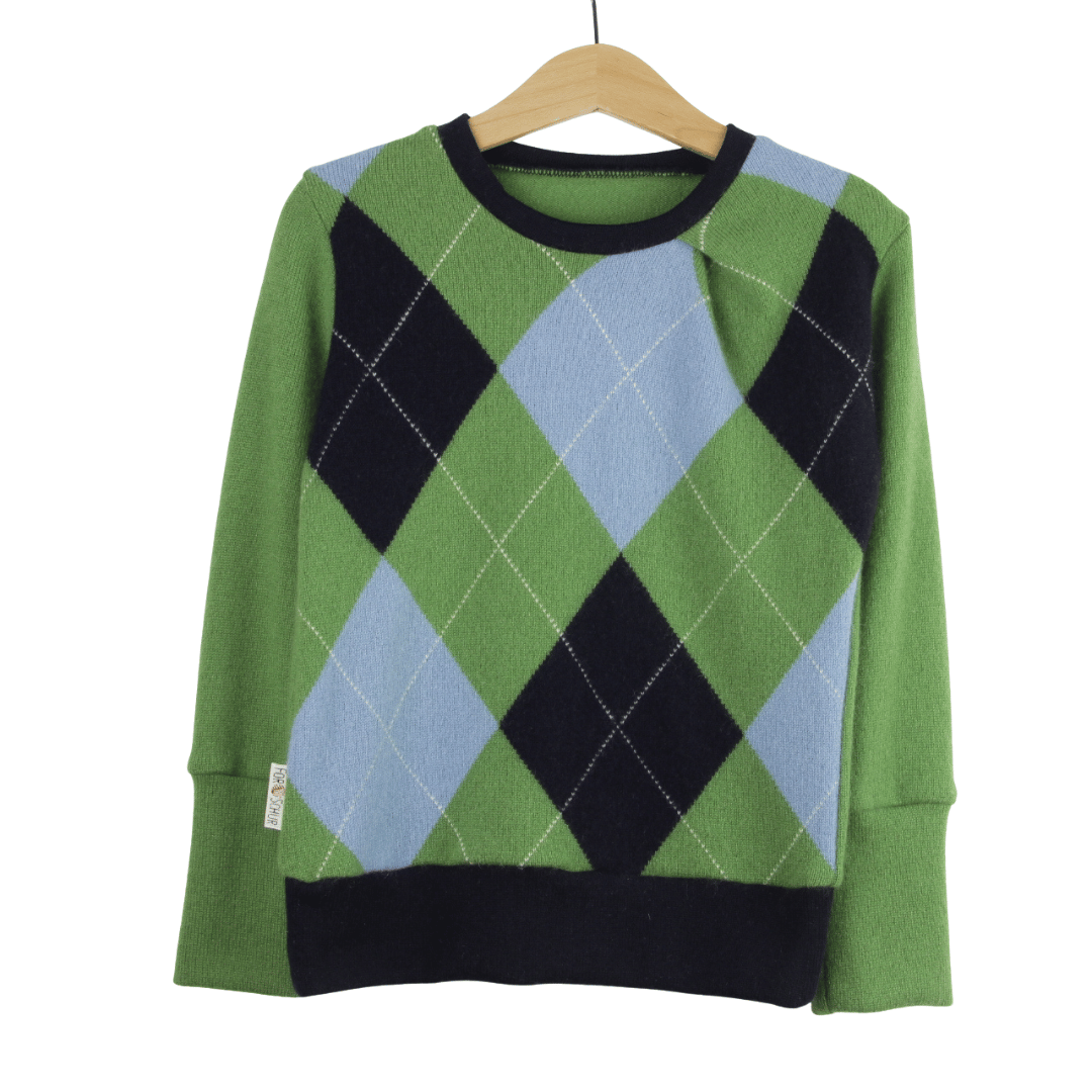 Upcycling Kaschmirpullover mit der Falte 98/104