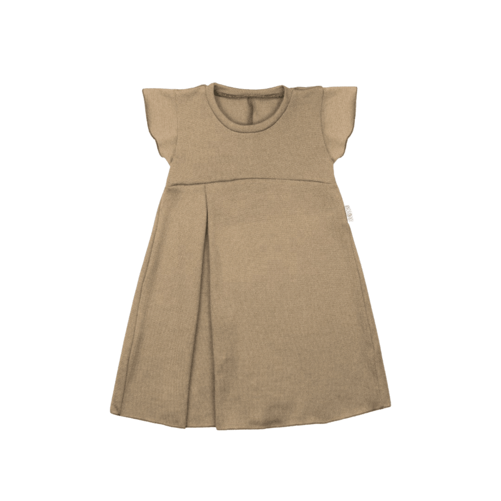 Upcycling Merino Kleid mit der Falte Braun meliert - ForSchur