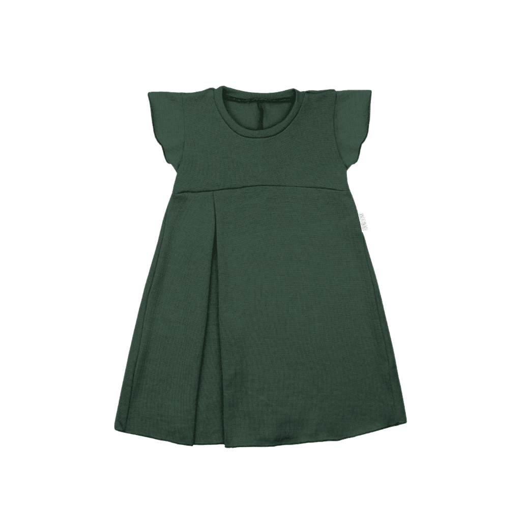 Upcycling Merino Kleid mit der Falte Grün meliert - ForSchur