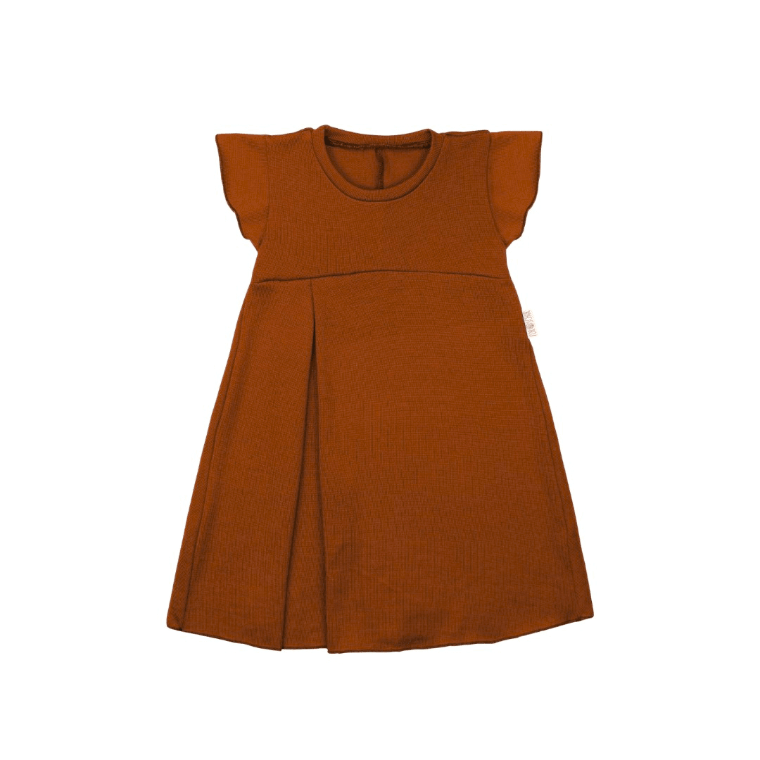 Kleid mit der Falte Wolle-wie-Kaschmir Safran - ForSchur