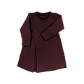 Langarm Kaschmirkleid Aubergine meliert