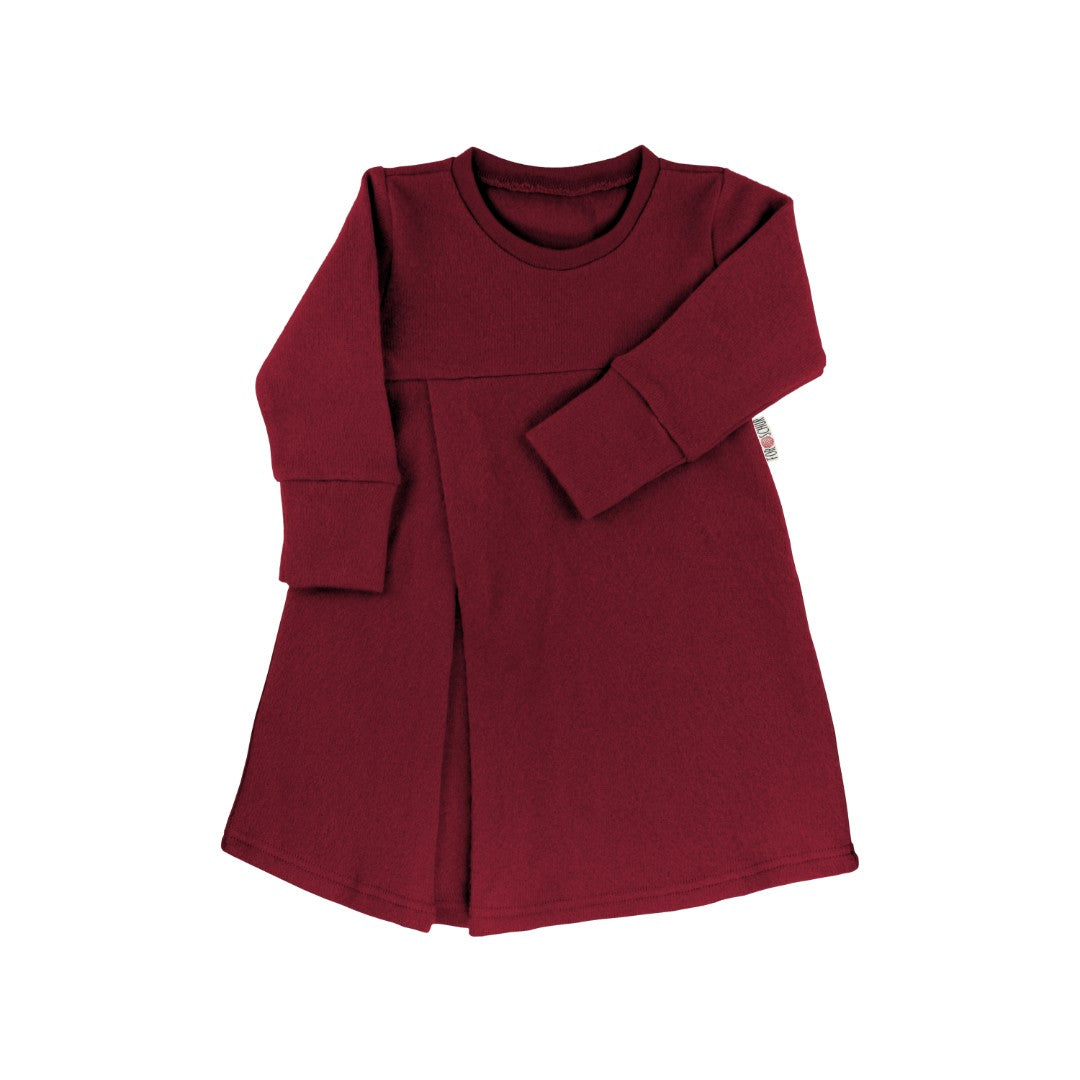 Langarm Kaschmirkleid Bordeaux