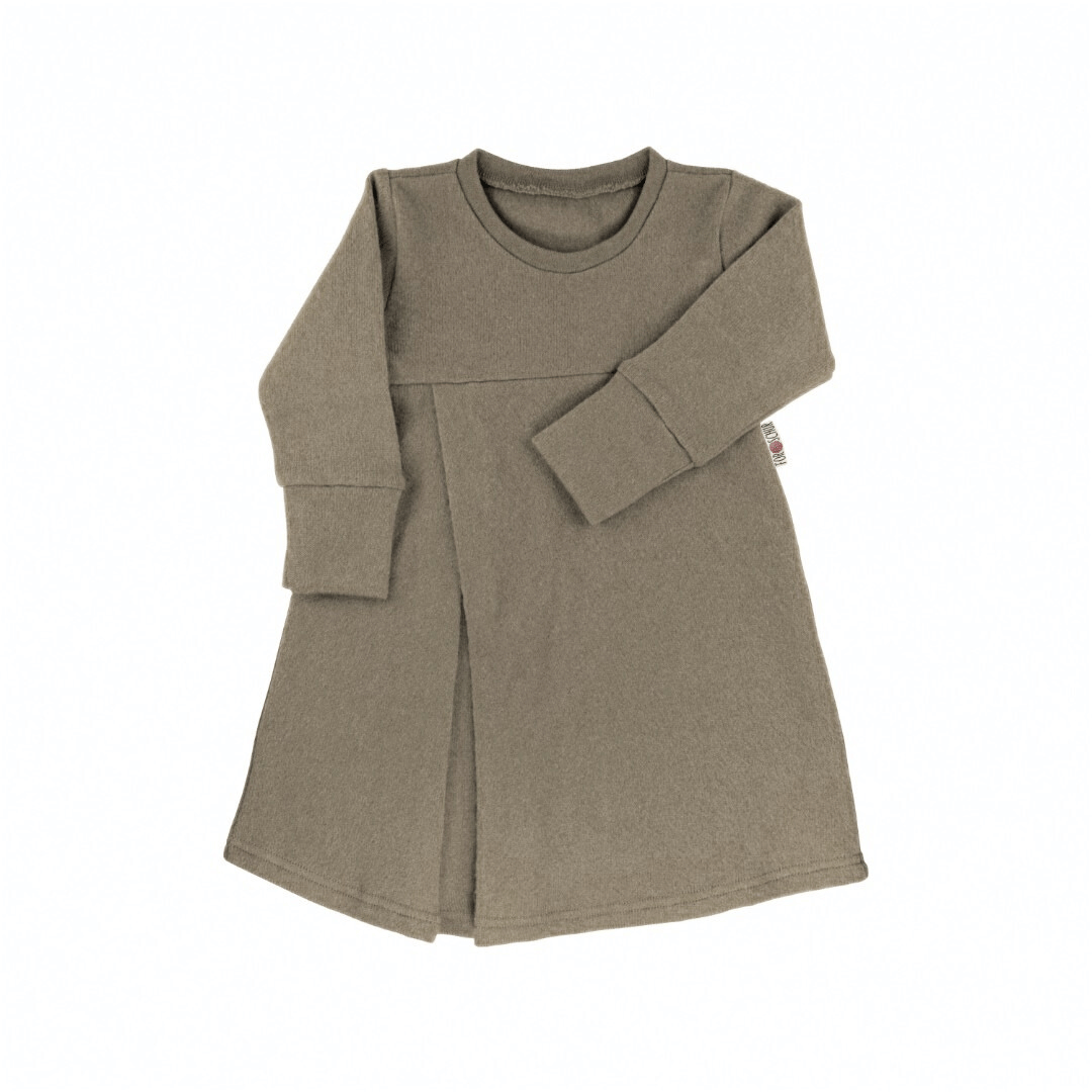 Langarm Kaschmirkleid Braun