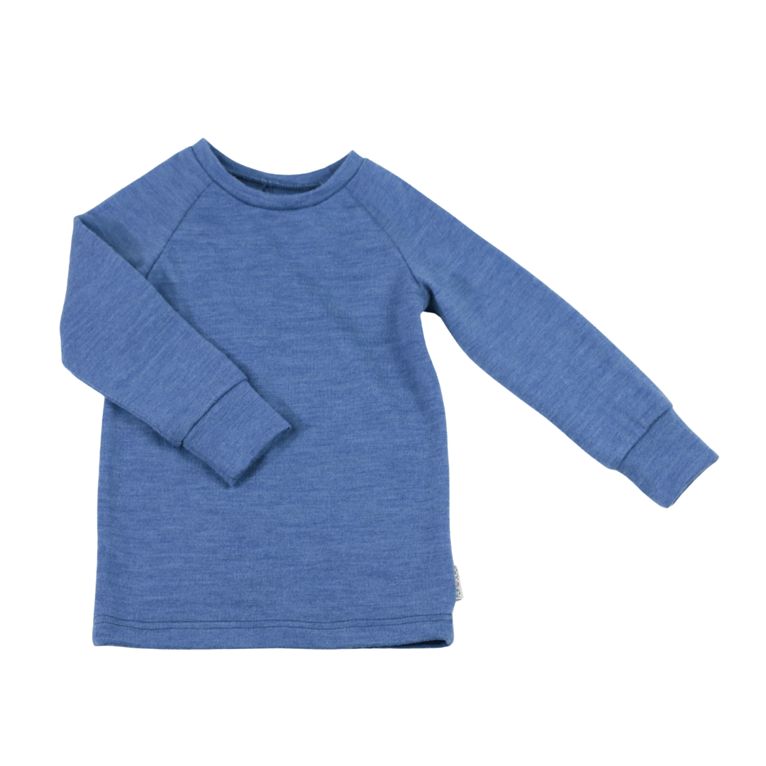 Merino Kinder Longsleeve Blau
