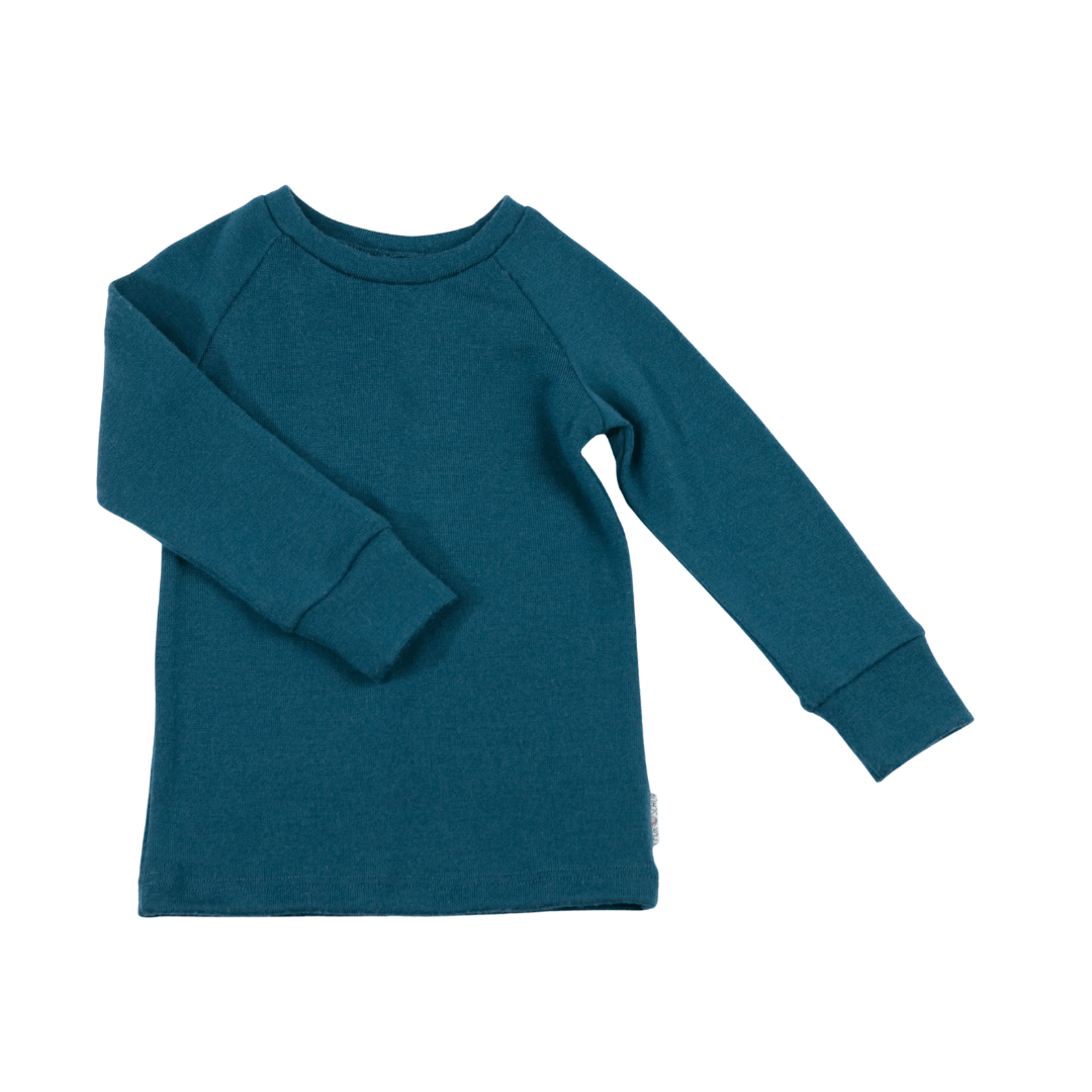 Merino Kinder Longsleeve Blau