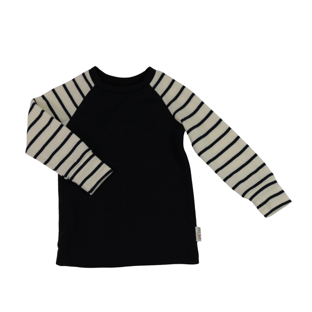 Upcycling Merino Kinder Longsleeve Blau