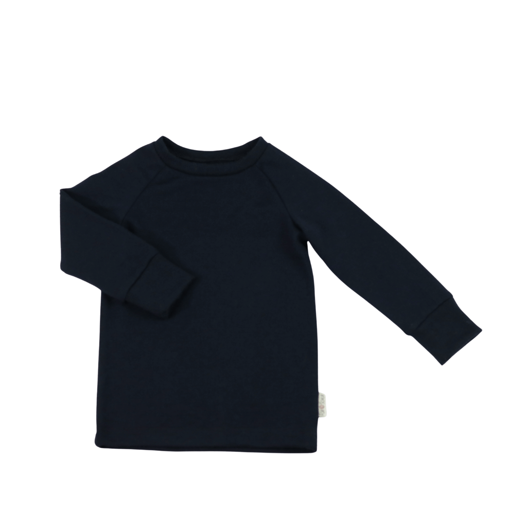 Upcycling Merino Kinder Longsleeve Blau