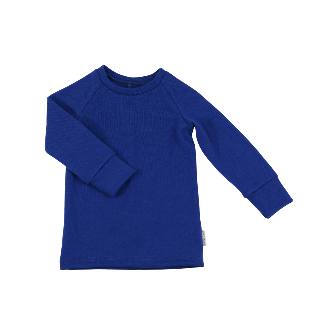 Upcycling Merino Kinder Longsleeve Blau