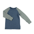 Upcycling Merino Kinder Longsleeve Blau