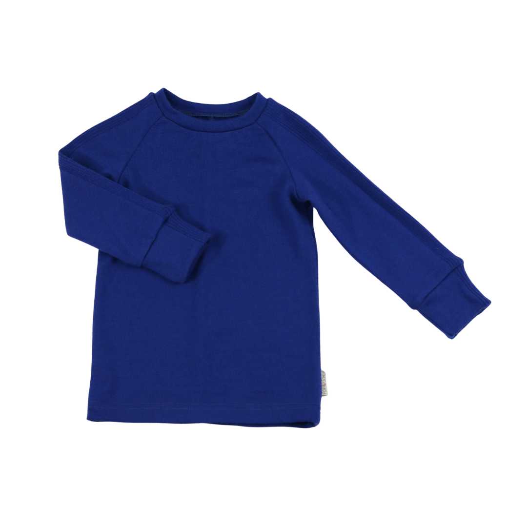 Upcycling Merino Kinder Longsleeve Blau