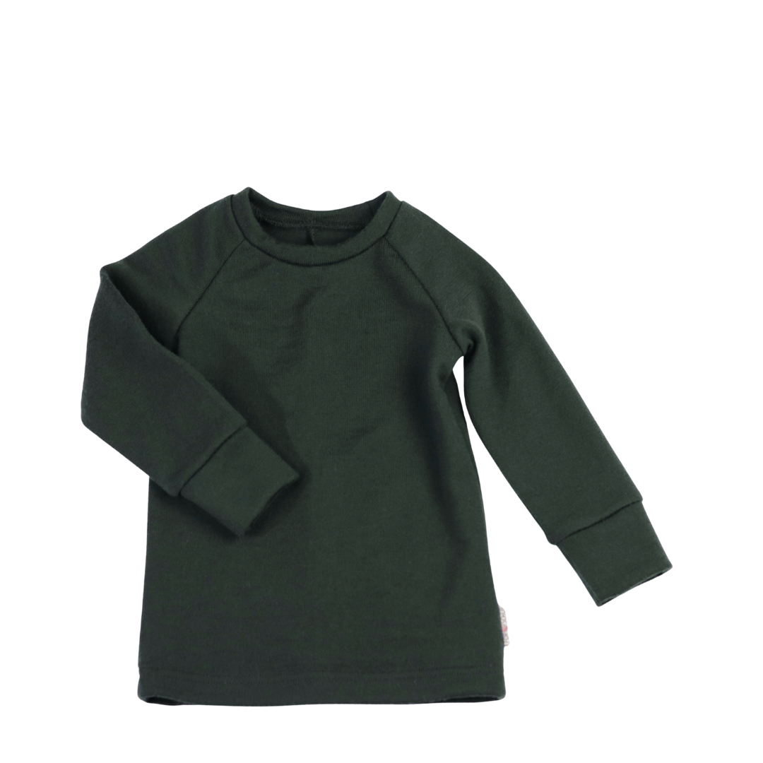 Upcycling Merino Kinder Longsleeve Grün