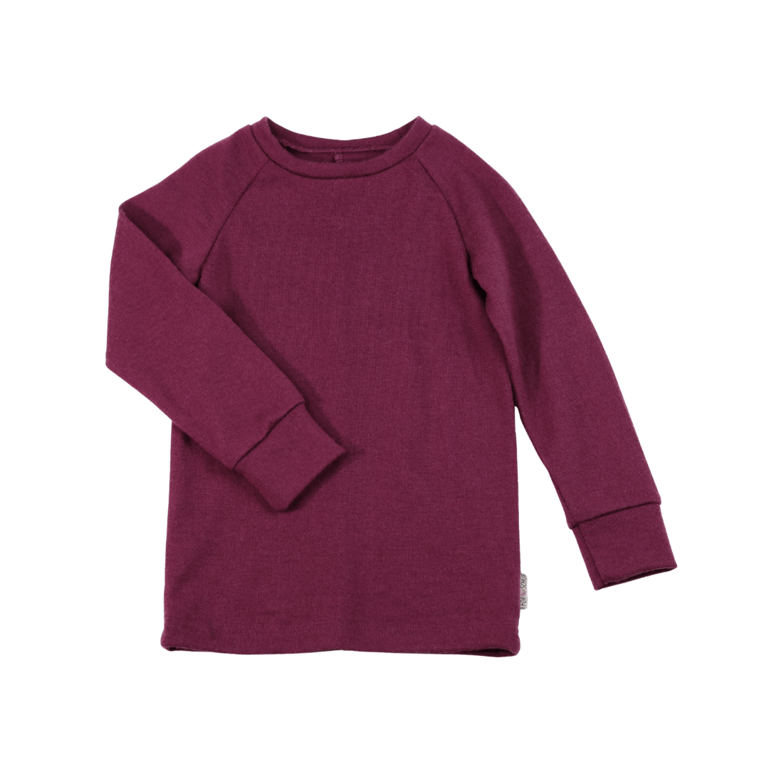 Upcycling Merino Kinder Longsleeve Lila
