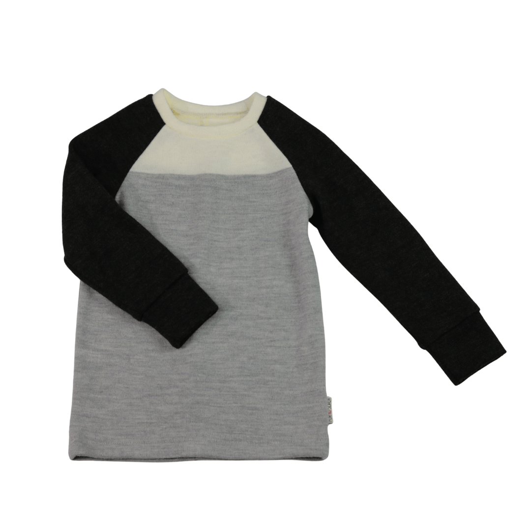 Upcycling Merino Kinder Longsleeve Grau