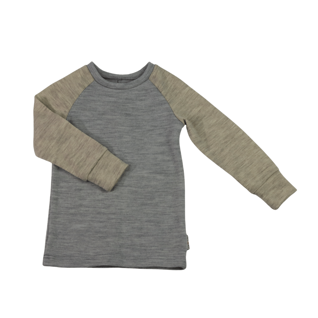 Upcycling Merino Kinder Longsleeve Grau