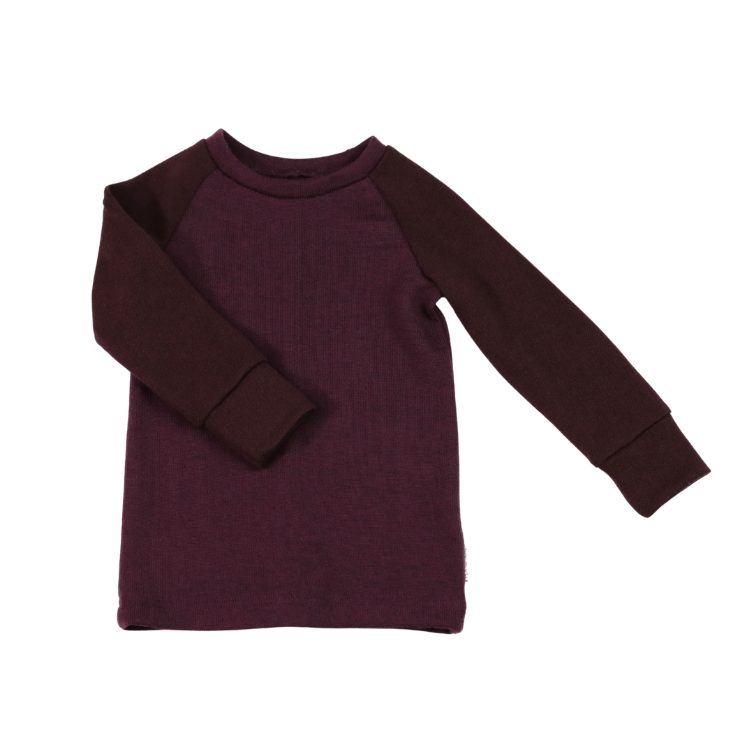 Upcycling Merino Kinder Longsleeve Lila