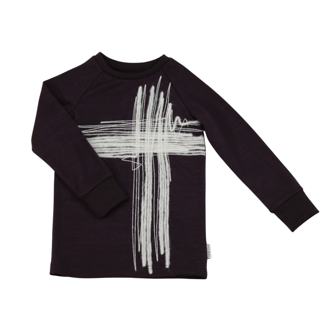 Upcycling Merino Kinder Longsleeve Lila