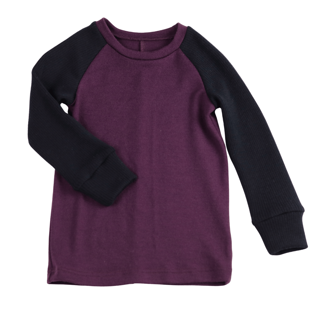 Upcycling Merino Kinder Longsleeve Lila