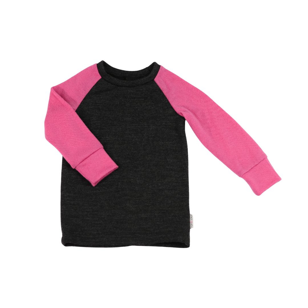 Upcycling Merino Kinder Longsleeve Rosa