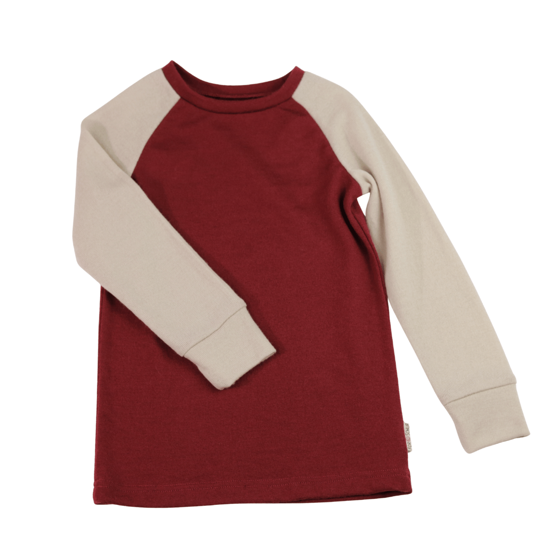 Upcycling Merino Kinder Longsleeve Rot