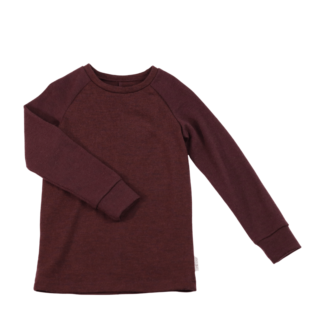 Upcycling Merino Kinder Longsleeve Rot
