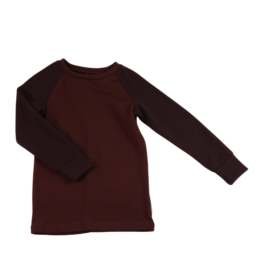 Upcycling Merino Kinder Longsleeve Rot