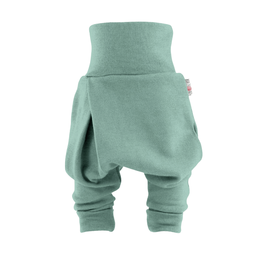 Upcycling Kaschmir Baby Mitwachshose Blau meliert