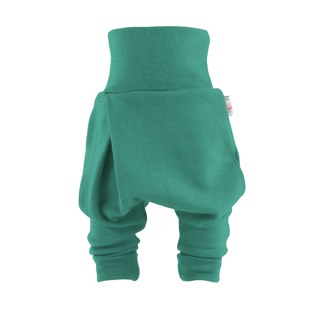 Upcycling Kaschmir Baby Mitwachshose Blau Meliert
