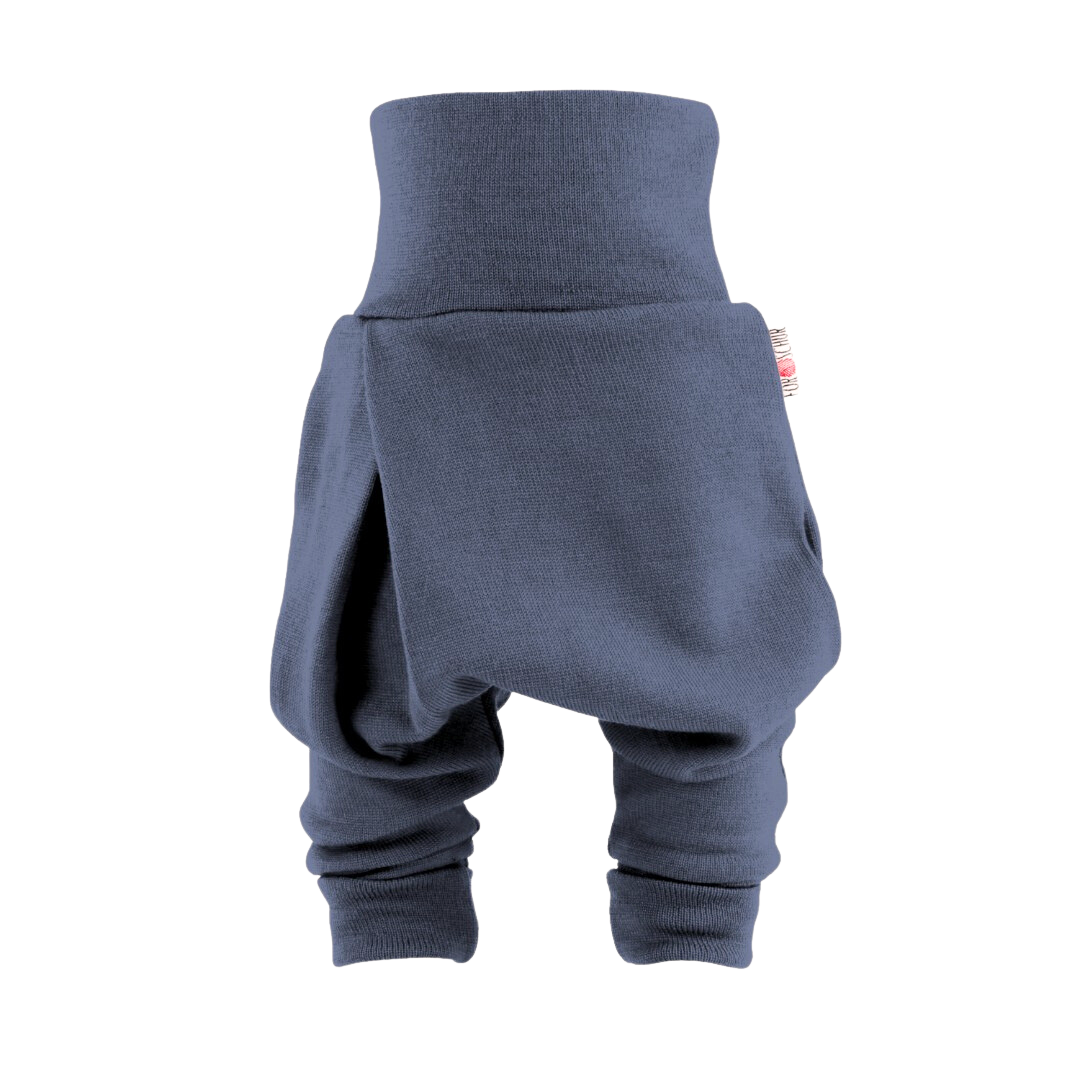 Upcycling Kaschmir Baby Mitwachshose Blau