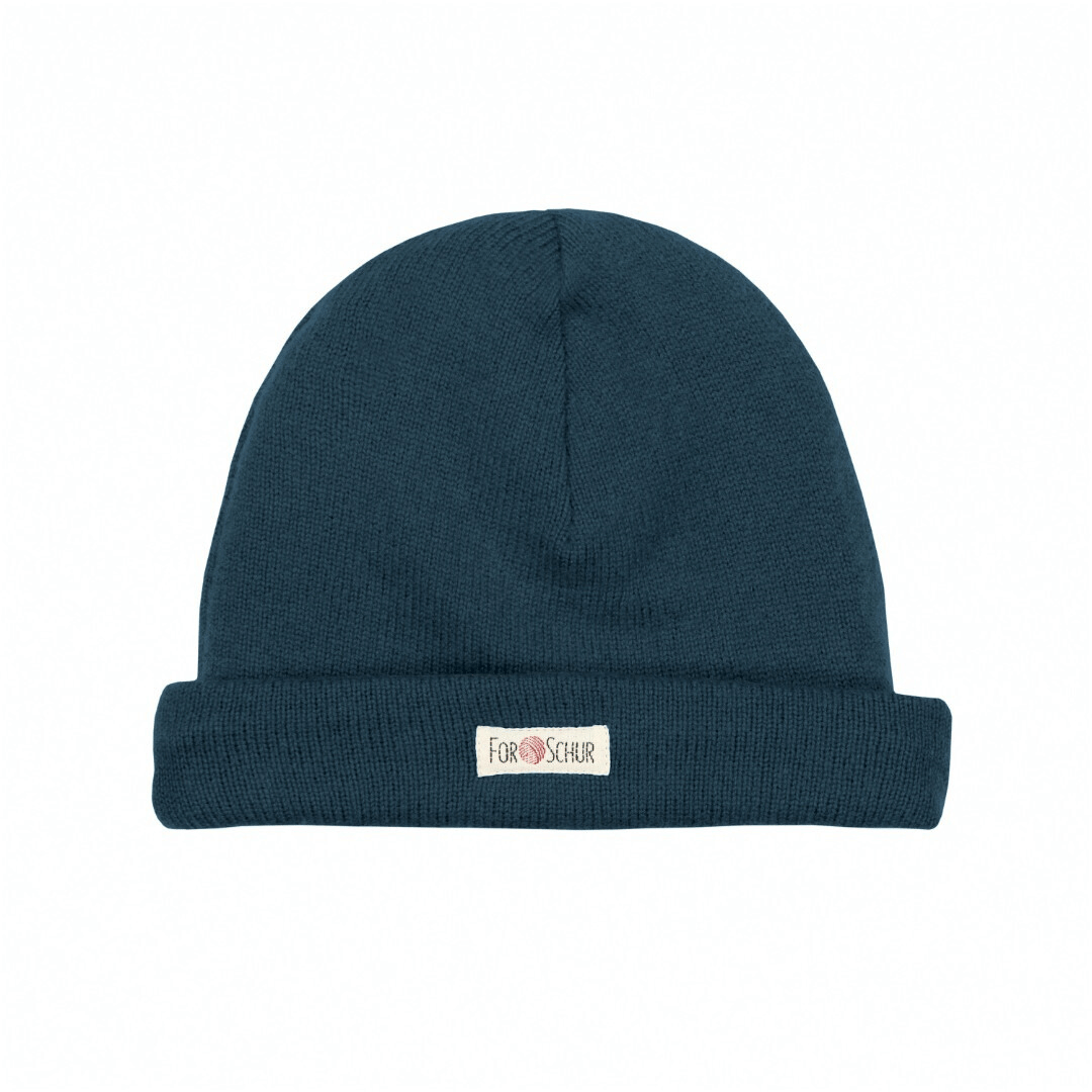 Upcycling Kaschmir Herrenmütze Blau