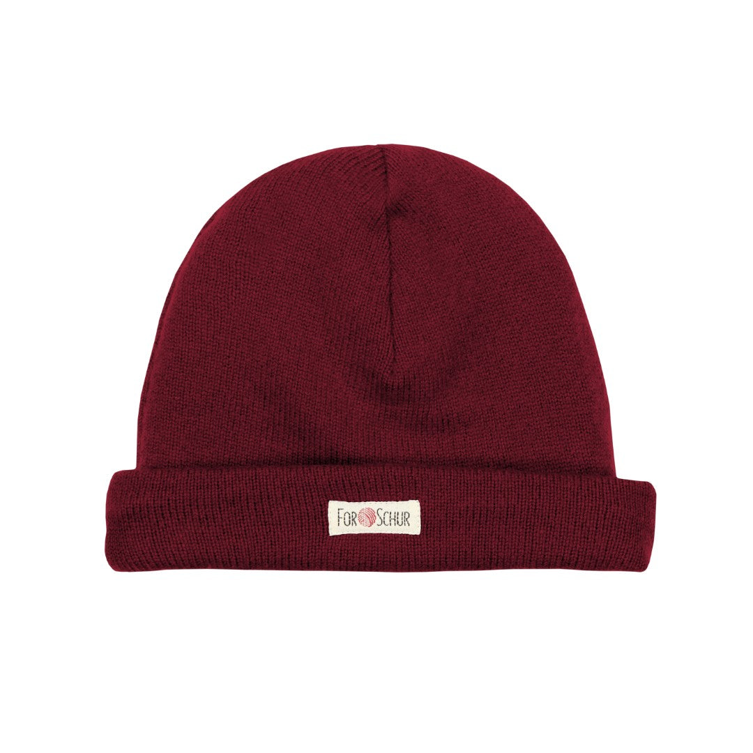 Upcycling Kaschmir Damenmütze Bordeaux