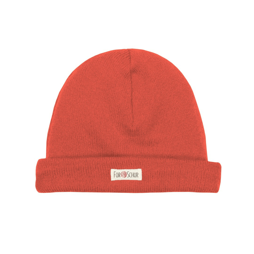 Upcycling Kaschmir Kinder Mütze Rot