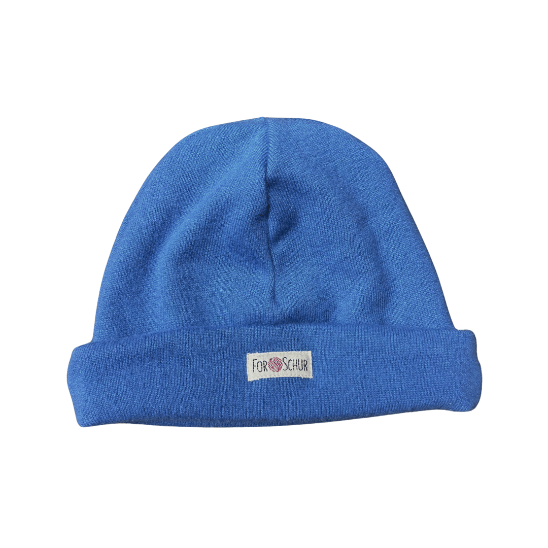 Upcycling Kaschmir Kinder Mütze Blau