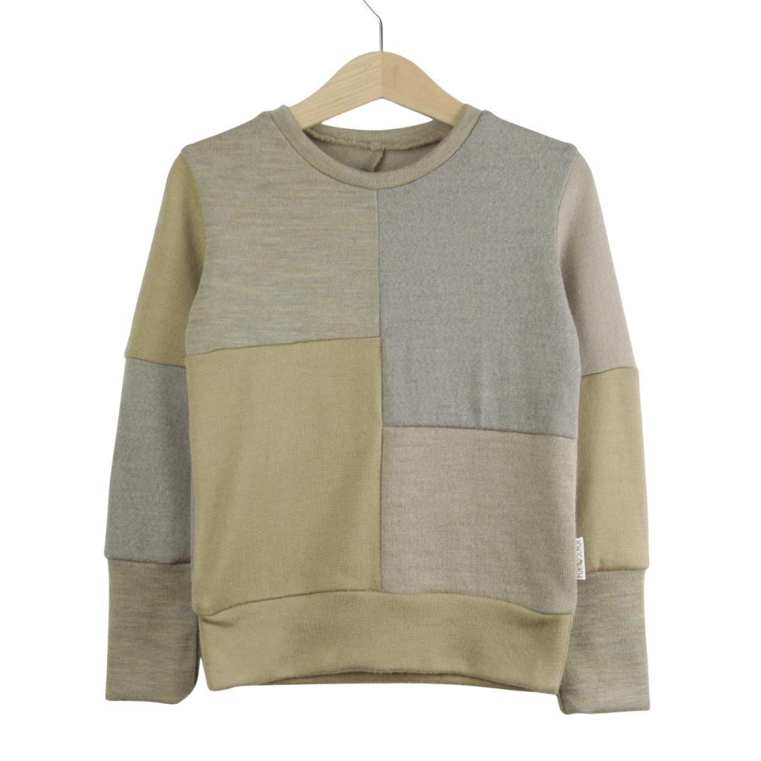 Upcycling Merino No Waste Pullover 98/104 Braun