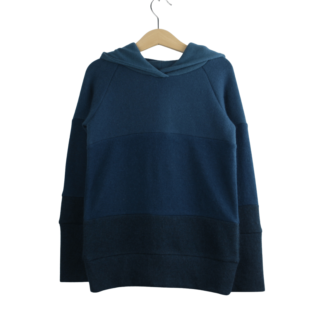 Kaschmir Hoodie Ombré 110/116 Blau