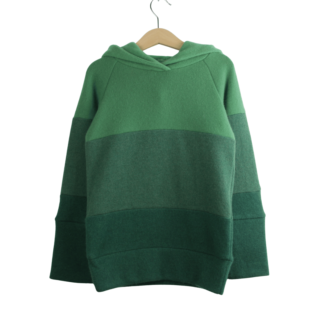 Kaschmir Hoodie Ombré 110/116 Grün