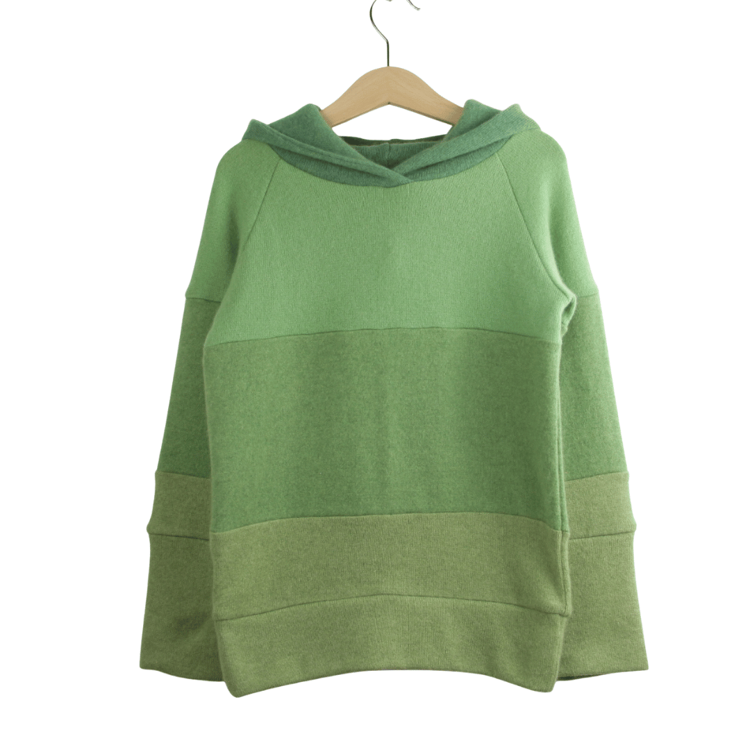 Kaschmir Hoodie Ombré 110/116 Grün