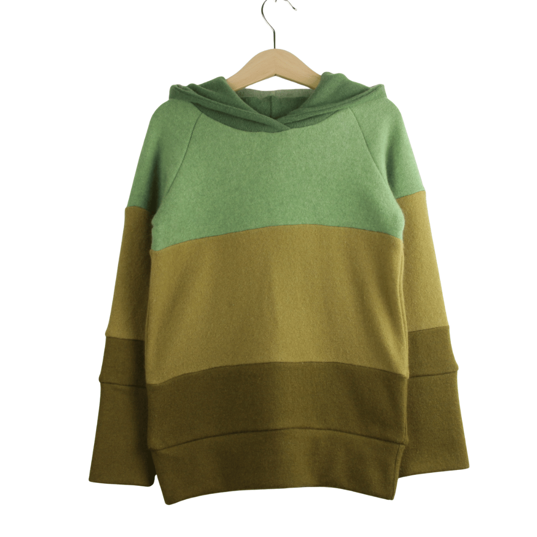Kaschmir Hoodie Ombré 110/116 Grün