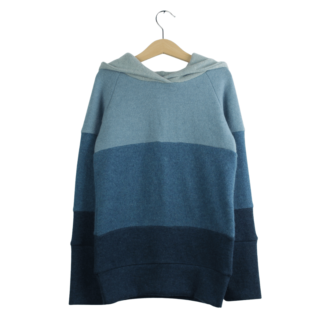 Kaschmir Hoodie Ombré 122/128 Blau