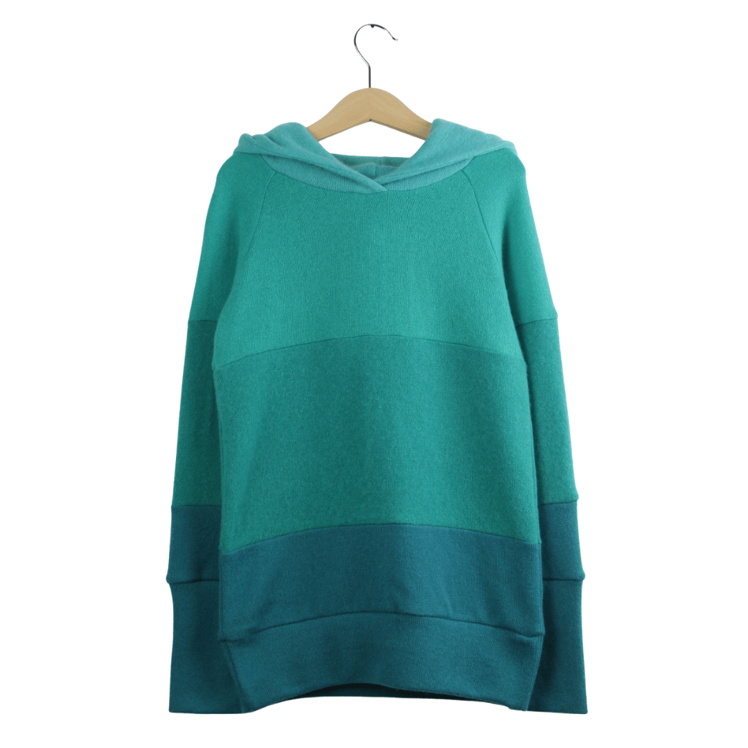 Kaschmir Hoodie Ombré 122/128 Blau