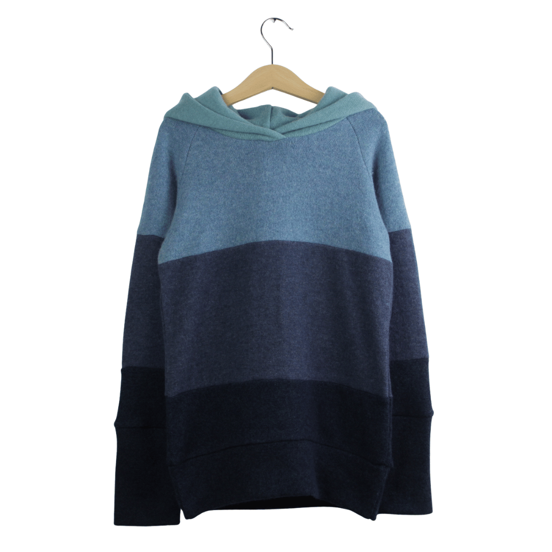 Kaschmir Hoodie Ombré 122/128 Blau