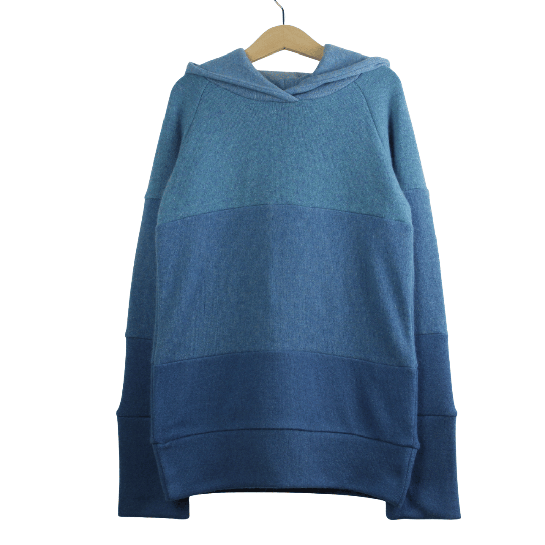 Kaschmir Hoodie Ombré 134/140 Blau